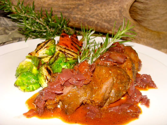 Sierra Nevada Braised Elk Rouladen With Onion Jam