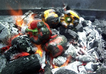 charred bell peppers
